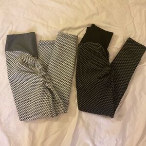 2 Pair Honeycomb Scrunch Butt Leggings